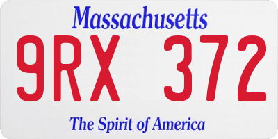 MA license plate 9RX372