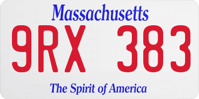MA license plate 9RX383