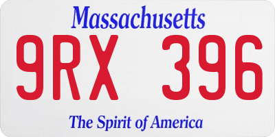MA license plate 9RX396