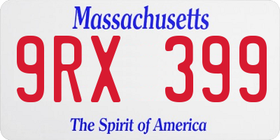 MA license plate 9RX399