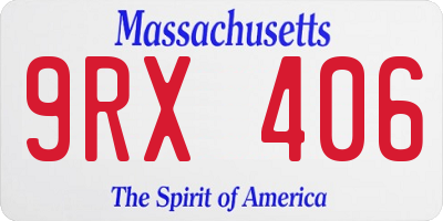 MA license plate 9RX406