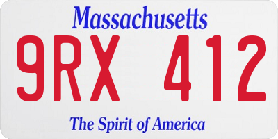 MA license plate 9RX412