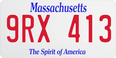 MA license plate 9RX413