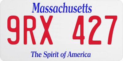 MA license plate 9RX427