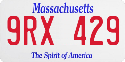 MA license plate 9RX429