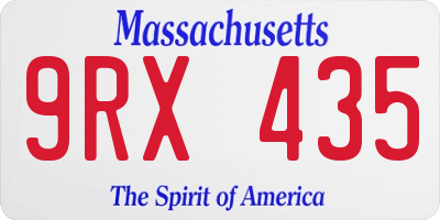 MA license plate 9RX435