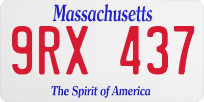MA license plate 9RX437