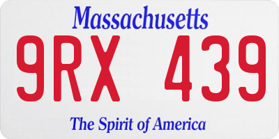 MA license plate 9RX439