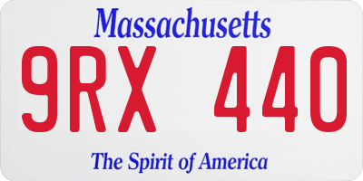 MA license plate 9RX440