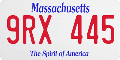 MA license plate 9RX445