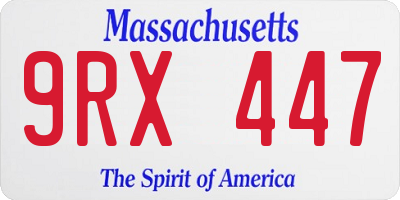 MA license plate 9RX447