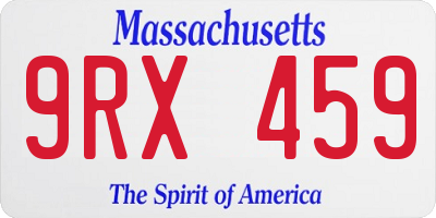 MA license plate 9RX459