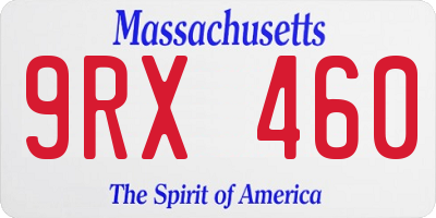MA license plate 9RX460