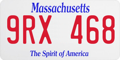 MA license plate 9RX468