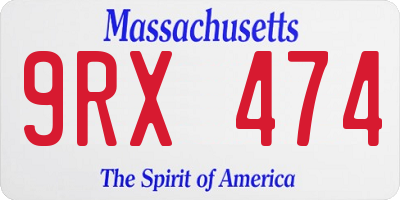 MA license plate 9RX474
