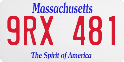 MA license plate 9RX481