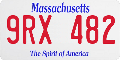 MA license plate 9RX482
