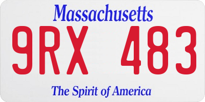 MA license plate 9RX483