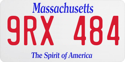 MA license plate 9RX484