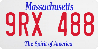 MA license plate 9RX488
