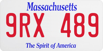 MA license plate 9RX489