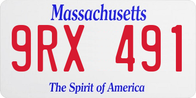MA license plate 9RX491