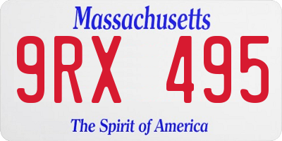 MA license plate 9RX495