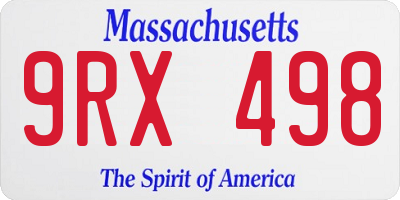 MA license plate 9RX498