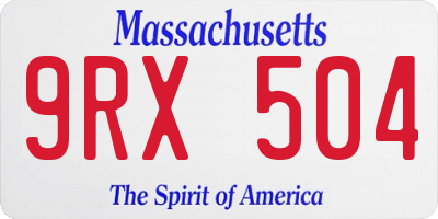 MA license plate 9RX504