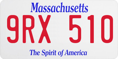 MA license plate 9RX510