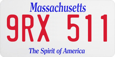 MA license plate 9RX511