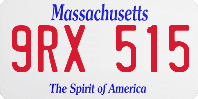 MA license plate 9RX515