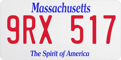 MA license plate 9RX517