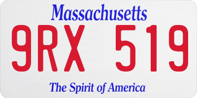 MA license plate 9RX519