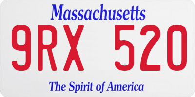 MA license plate 9RX520