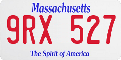 MA license plate 9RX527