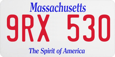 MA license plate 9RX530