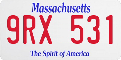 MA license plate 9RX531