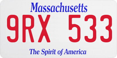 MA license plate 9RX533