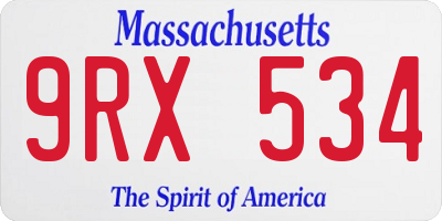 MA license plate 9RX534