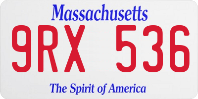 MA license plate 9RX536