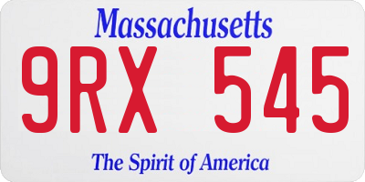 MA license plate 9RX545