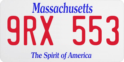 MA license plate 9RX553