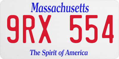 MA license plate 9RX554