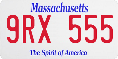 MA license plate 9RX555