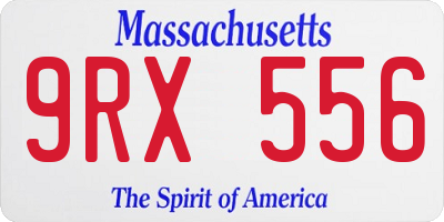 MA license plate 9RX556