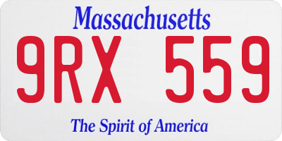 MA license plate 9RX559