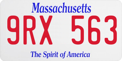 MA license plate 9RX563