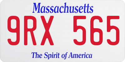 MA license plate 9RX565