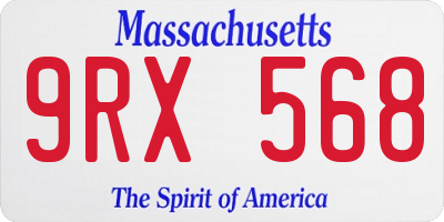 MA license plate 9RX568